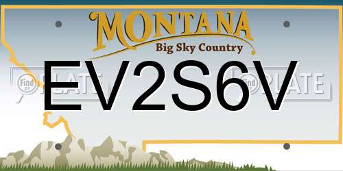 EV2S6V Montana License Plate