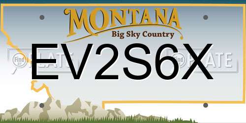 EV2S6X Montana License Plate