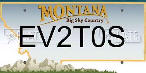 EV2T0S Montana License Plate