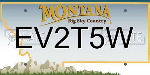 EV2T5W Montana License Plate