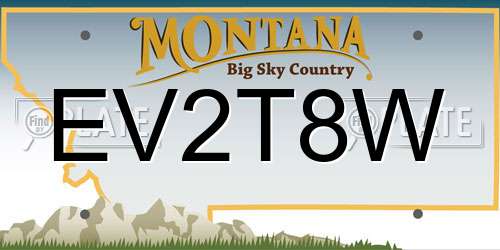 EV2T8W Montana License Plate