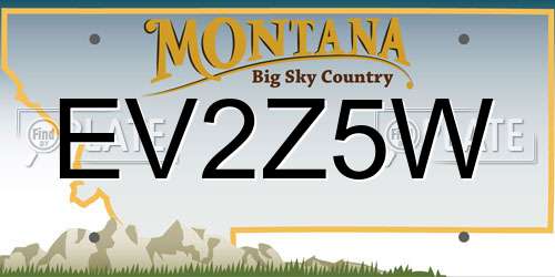 EV2Z5W Montana License Plate