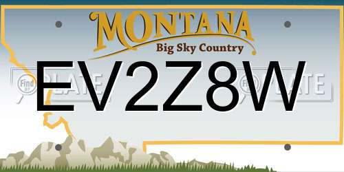 EV2Z8W Montana License Plate