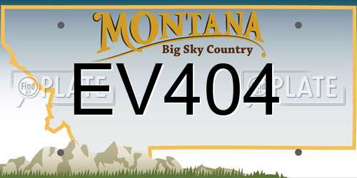 EV404 Montana License Plate