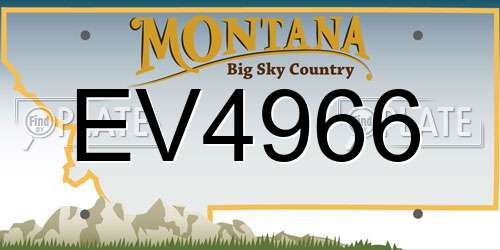 EV4966 Montana License Plate