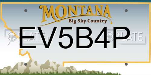 EV5B4P Montana License Plate