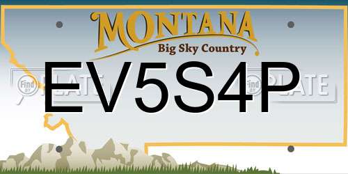 EV5S4P Montana License Plate
