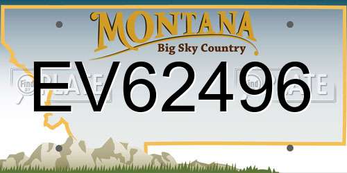 EV62496 Montana License Plate
