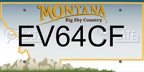 EV64CF Montana License Plate