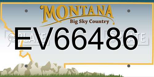 EV66486 Montana License Plate