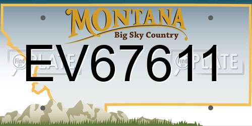 EV67611 Montana License Plate