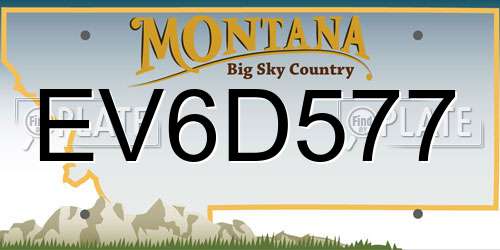 EV6D577 Montana License Plate