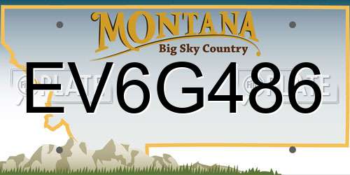EV6G486 Montana License Plate