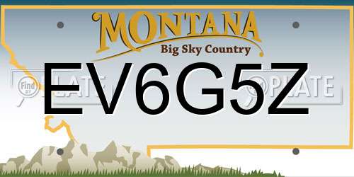 EV6G5Z Montana License Plate