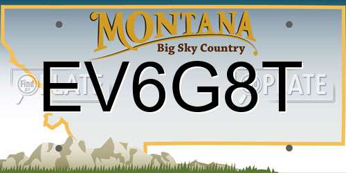 EV6G8T Montana License Plate