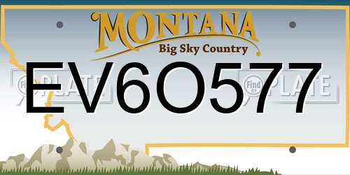 EV6O577 Montana License Plate