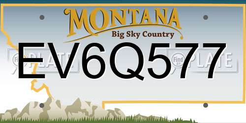 EV6Q577 Montana License Plate