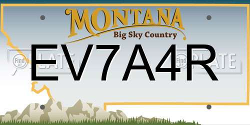 EV7A4R Montana License Plate