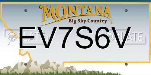 EV7S6V Montana License Plate