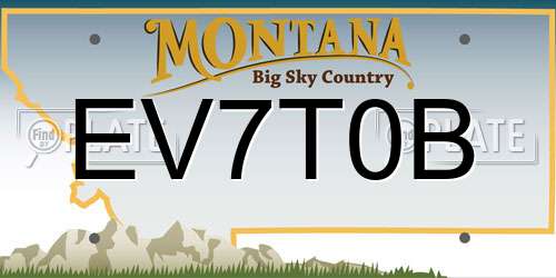 EV7T0B Montana License Plate