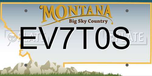 EV7T0S Montana License Plate