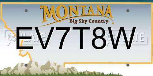 EV7T8W Montana License Plate