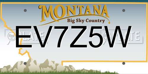 EV7Z5W Montana License Plate