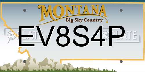 EV8S4P Montana License Plate