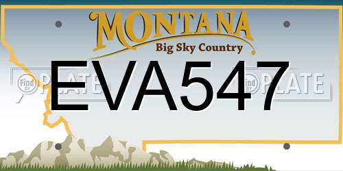 EVA547 Montana License Plate