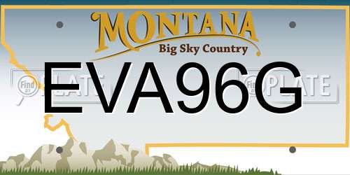 EVA96G Montana License Plate