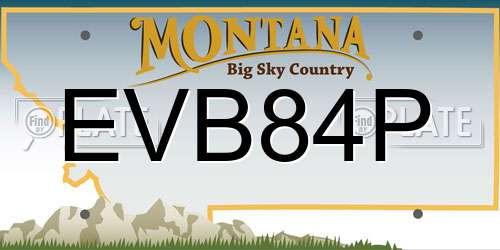 EVB84P Montana License Plate