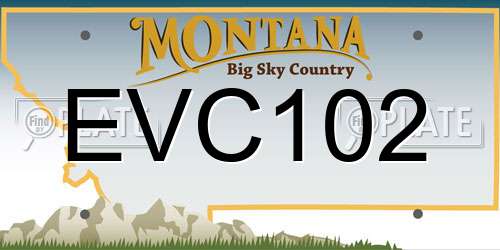 EVC102 Montana License Plate