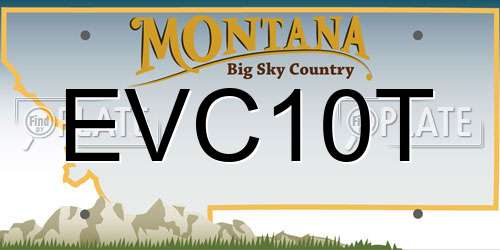 EVC10T Montana License Plate