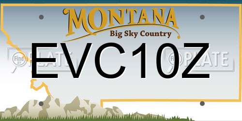 EVC10Z Montana License Plate