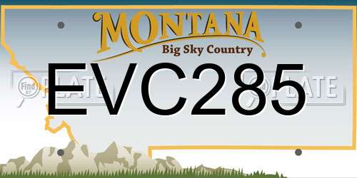 EVC285 Montana License Plate