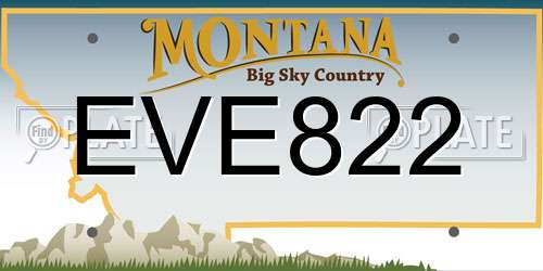 EVE822 Montana License Plate