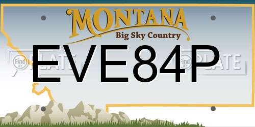 EVE84P Montana License Plate