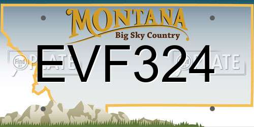 EVF324 Montana License Plate