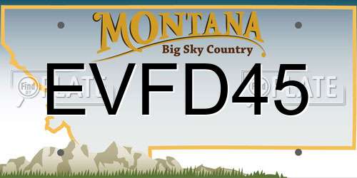 EVFD45 Montana License Plate
