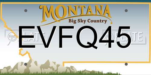 EVFQ45 Montana License Plate