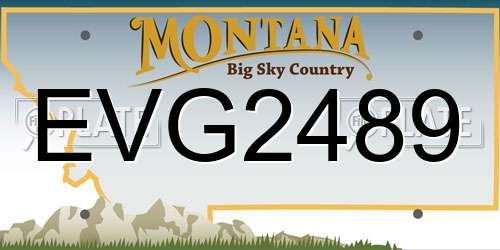 EVG2489 Montana License Plate