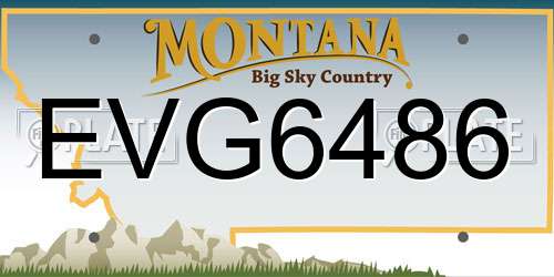 EVG6486 Montana License Plate