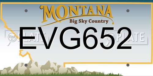 EVG652 Montana License Plate