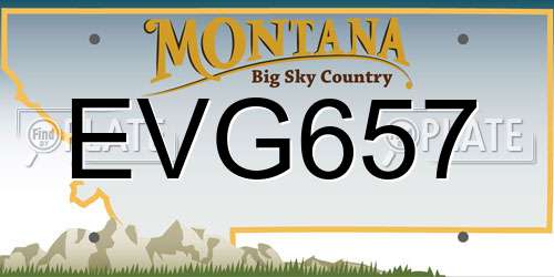 EVG657 Montana License Plate