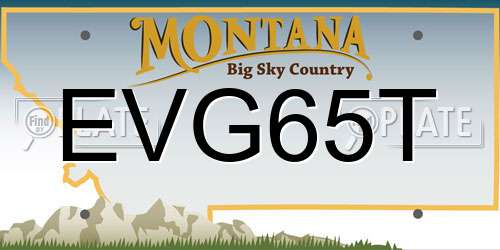 EVG65T Montana License Plate