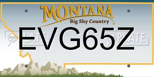 EVG65Z Montana License Plate