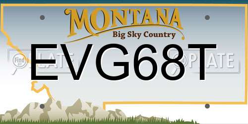 EVG68T Montana License Plate