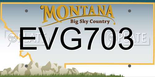 EVG703 Montana License Plate