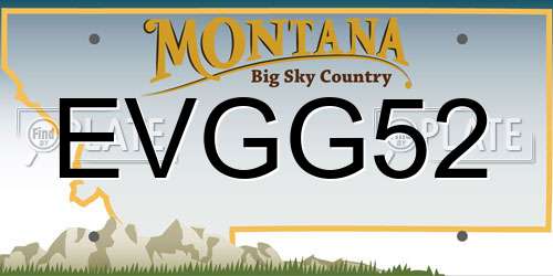 EVGG52 Montana License Plate
