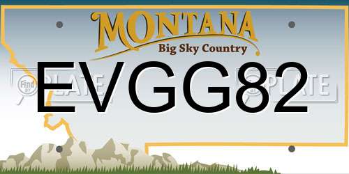 EVGG82 Montana License Plate